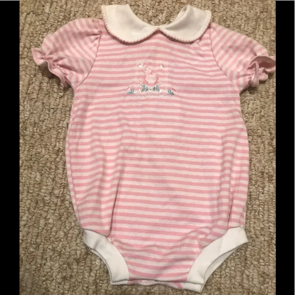 Rare Vintage Peter Pan Collar Pink Romper